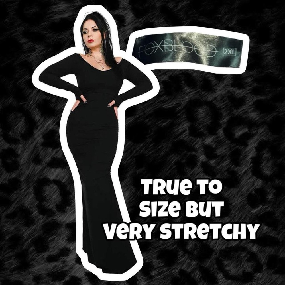 Foxblood Long Sleeve Morticia Dress